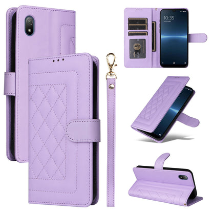 Sony Xperia Ace III Diamond Lattice Leather Flip Phone Case - Durable and Convenient Holder with Precision Cutouts