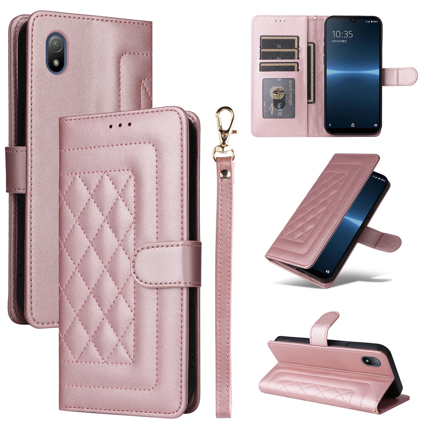 Sony Xperia Ace III Diamond Lattice Leather Flip Phone Case - Durable and Convenient Holder with Precision Cutouts