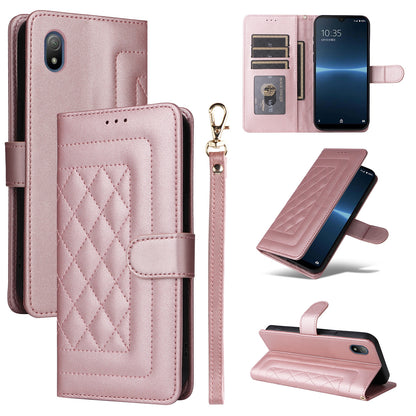 Sony Xperia Ace III Diamond Lattice Leather Flip Phone Case - Durable and Convenient Holder with Precision Cutouts
