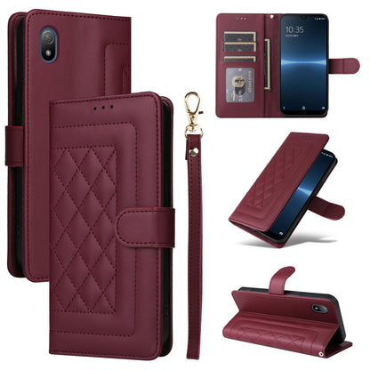 Sony Xperia Ace III Diamond Lattice Leather Flip Phone Case - Durable and Convenient Holder with Precision Cutouts