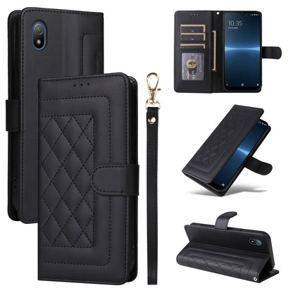 Sony Xperia Ace III Diamond Lattice Leather Flip Phone Case - Durable and Convenient Holder with Precision Cutouts