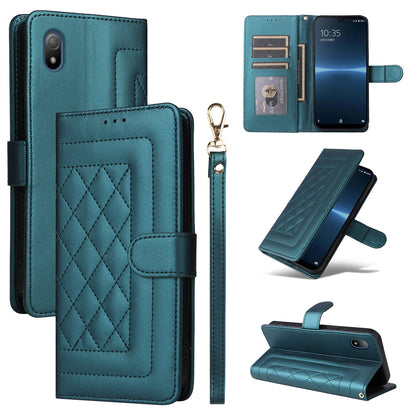 Sony Xperia Ace III Diamond Lattice Leather Flip Phone Case - Durable and Convenient Holder with Precision Cutouts