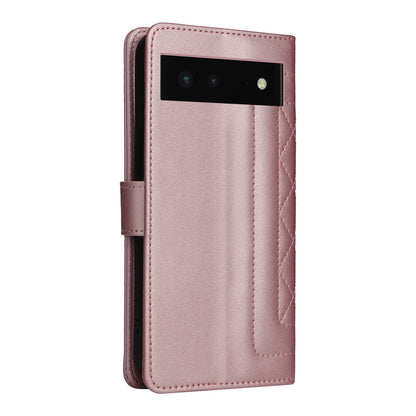 Google Pixel 6 Diamond Lattice Leather Flip Phone Case - Durable and Convenient Holder with Precision Cutouts
