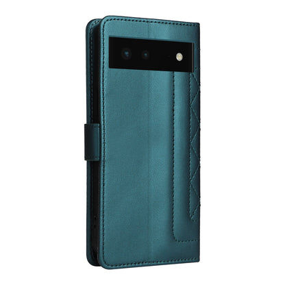 Google Pixel 6 Diamond Lattice Leather Flip Phone Case - Durable and Convenient Holder with Precision Cutouts