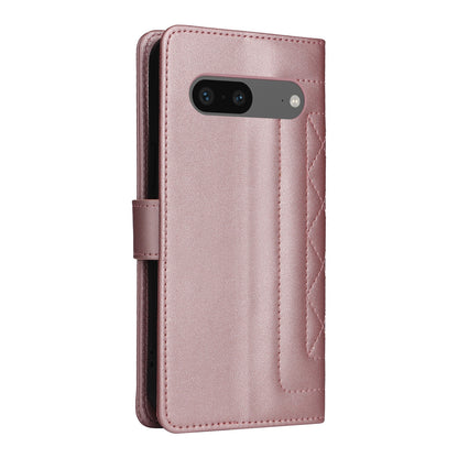 Google Pixel 7 Diamond Lattice Leather Flip Phone Case - Durable and Convenient Holder with Precision Cutouts