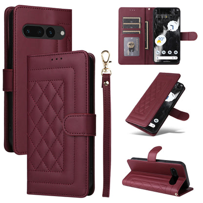 Google Pixel 7 Pro Diamond Lattice Leather Flip Phone Case - Durable and Convenient Holder with Precision Cutouts