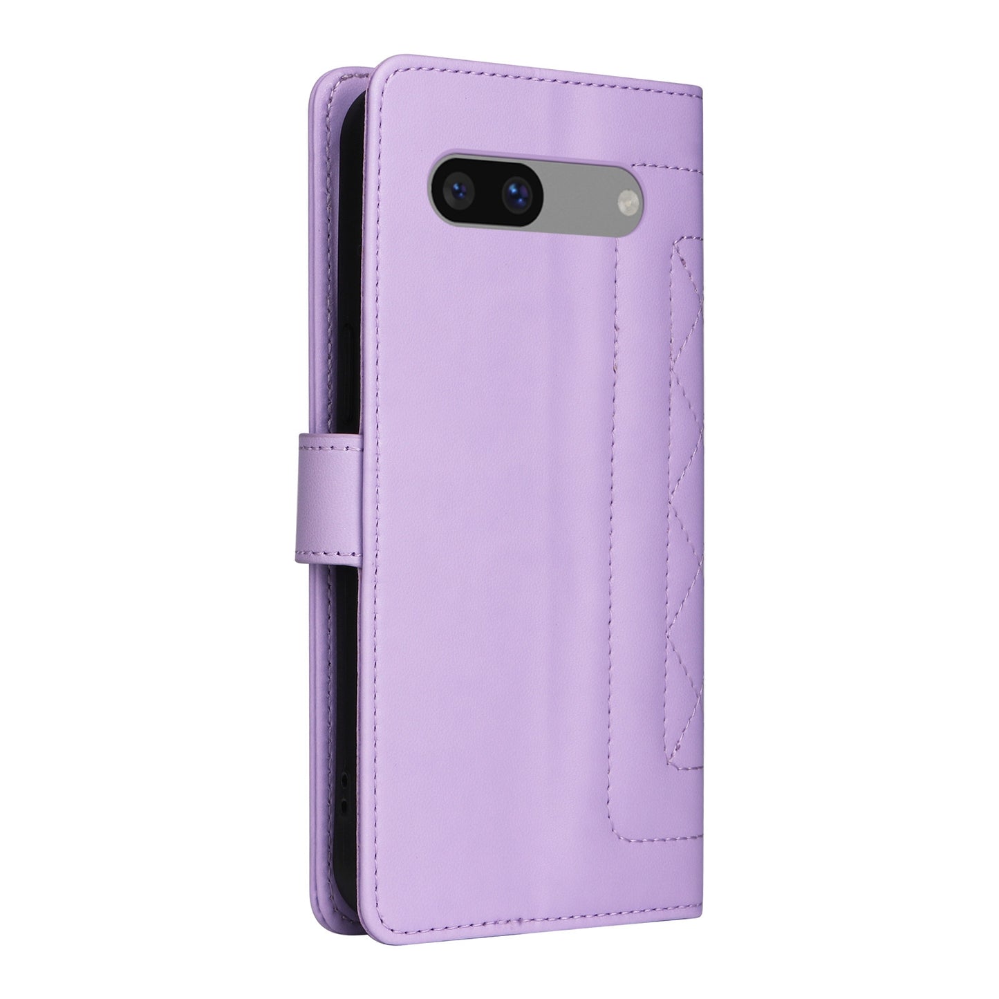 Google Pixel 7a Diamond Lattice Leather Flip Phone Case - Durable and Convenient Holder with Precision Cutouts