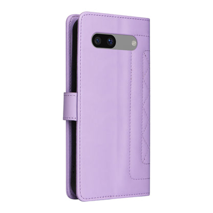 Google Pixel 7a Diamond Lattice Leather Flip Phone Case - Durable and Convenient Holder with Precision Cutouts