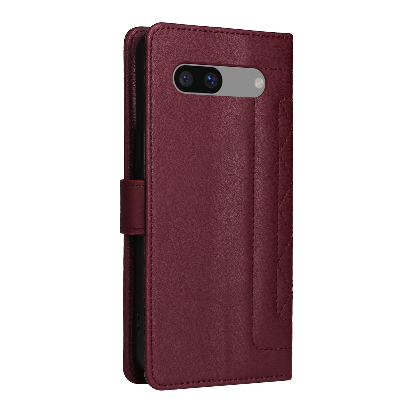 Google Pixel 7a Diamond Lattice Leather Flip Phone Case - Durable and Convenient Holder with Precision Cutouts