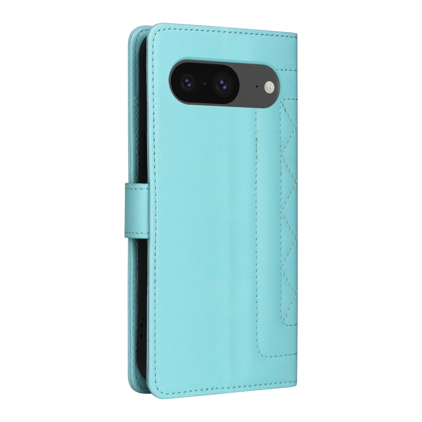Google Pixel 8 Diamond Lattice Leather Flip Phone Case - Durable and Convenient Holder with Precision Cutouts