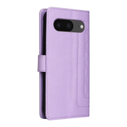 Google Pixel 8 Diamond Lattice Leather Flip Phone Case - Durable and Convenient Holder with Precision Cutouts