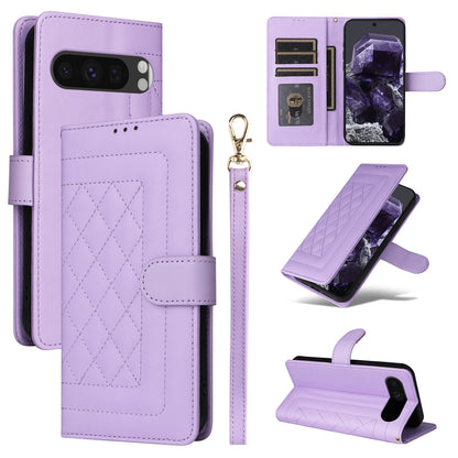 Google Pixel 8 Pro Diamond Lattice Leather Flip Phone Case - Durable and Convenient Holder with Precision Cutouts
