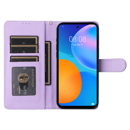 Huawei P Smart 2021 Diamond Lattice Leather Flip Phone Case - Durable and Convenient Holder with Precision Cutouts