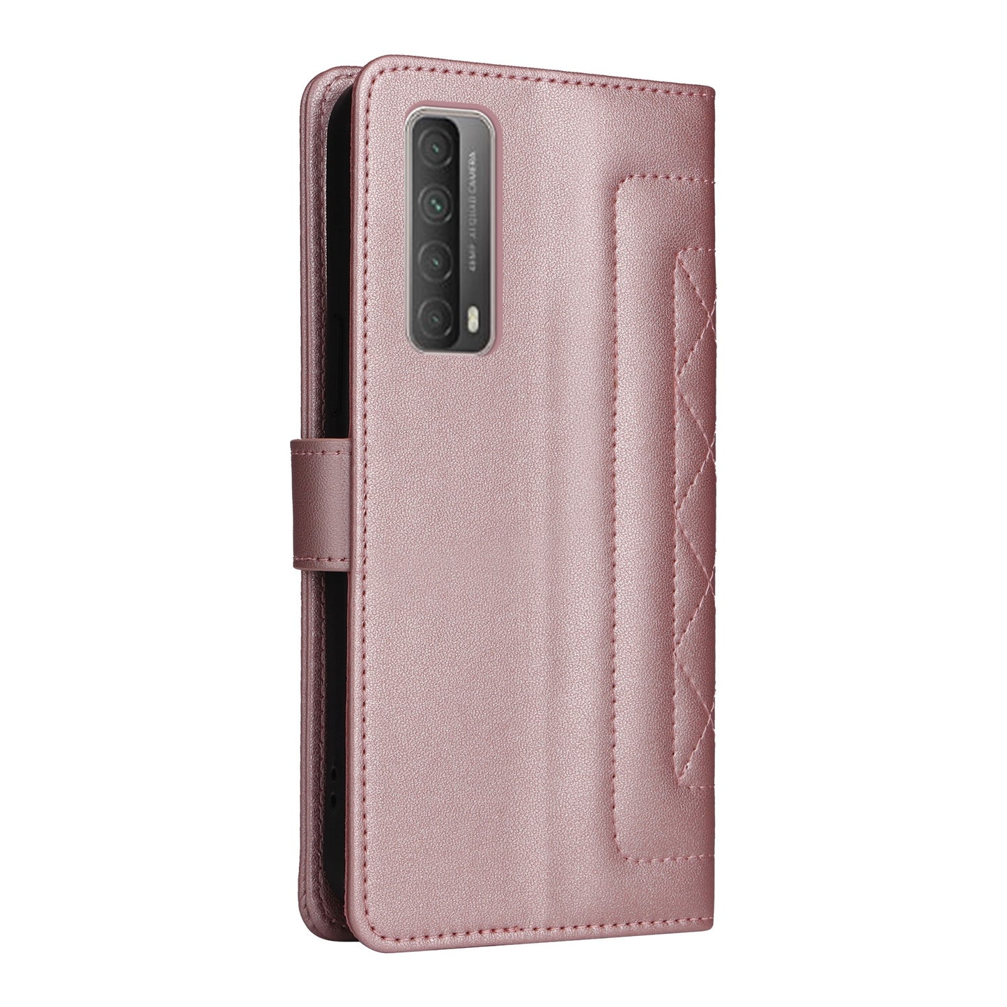 Huawei P Smart 2021 Diamond Lattice Leather Flip Phone Case - Durable and Convenient Holder with Precision Cutouts