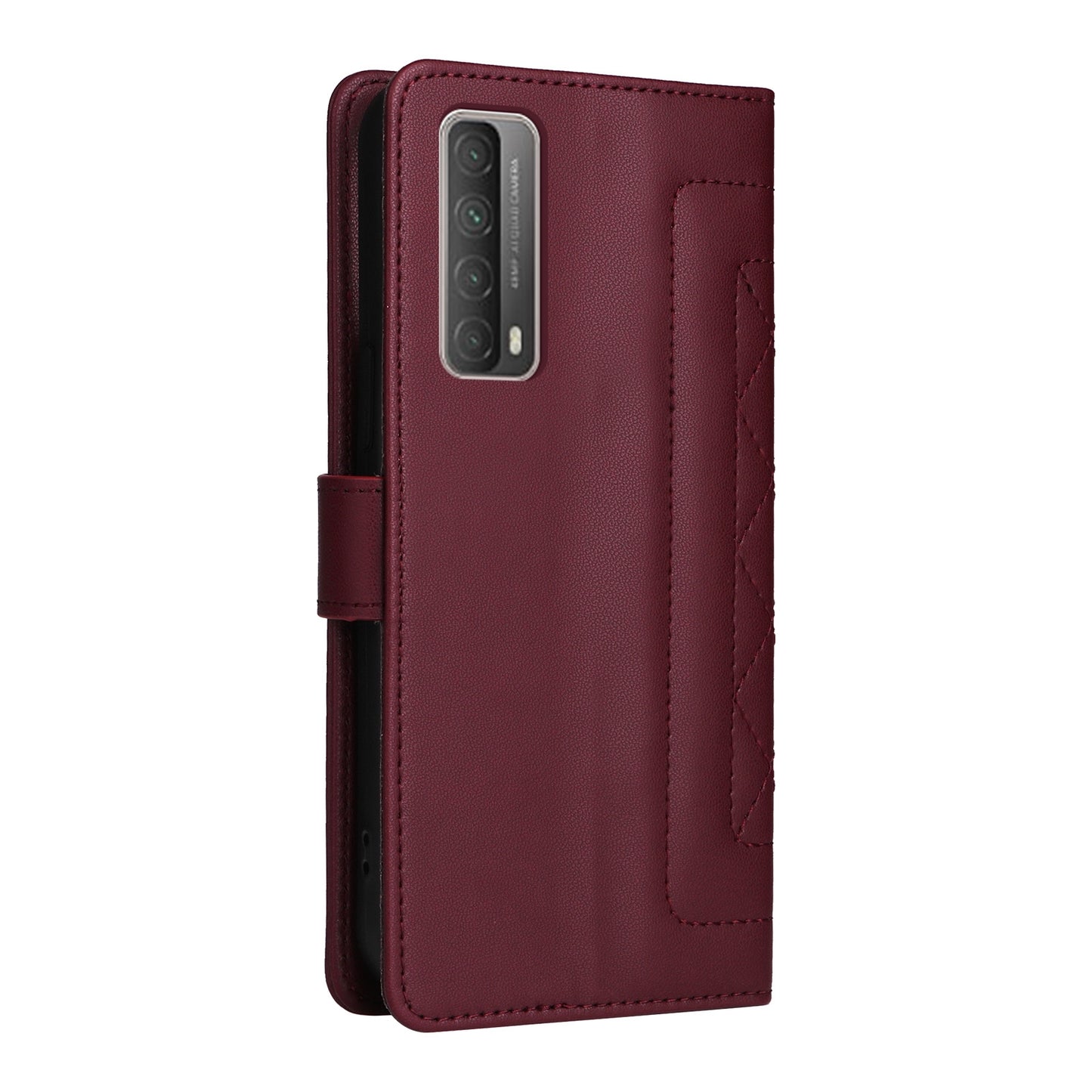 Huawei P Smart 2021 Diamond Lattice Leather Flip Phone Case - Durable and Convenient Holder with Precision Cutouts