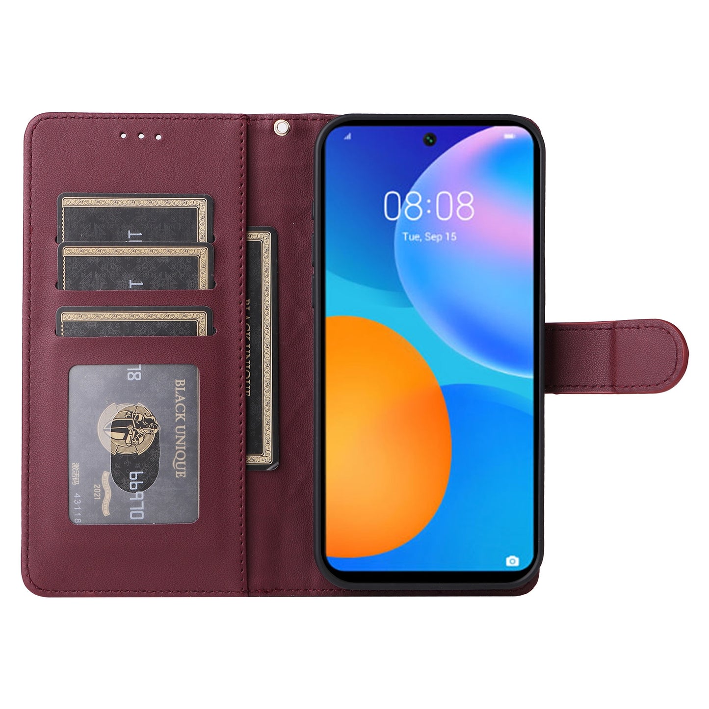 Huawei P Smart 2021 Diamond Lattice Leather Flip Phone Case - Durable and Convenient Holder with Precision Cutouts