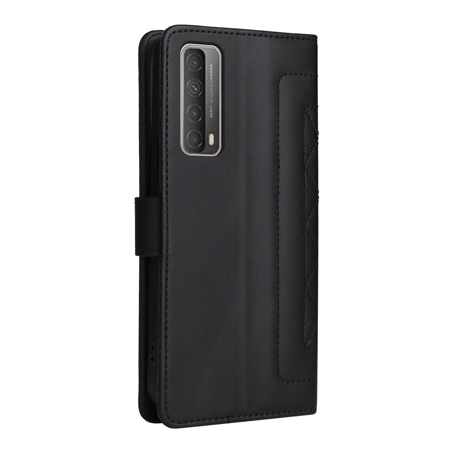 Huawei P Smart 2021 Diamond Lattice Leather Flip Phone Case - Durable and Convenient Holder with Precision Cutouts