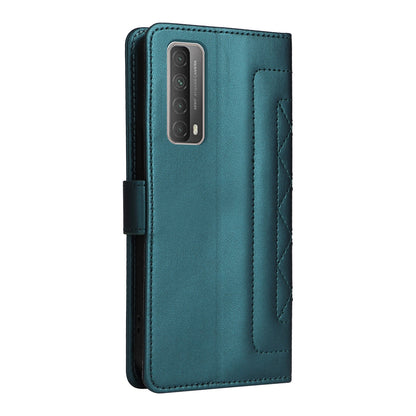 Huawei P Smart 2021 Diamond Lattice Leather Flip Phone Case - Durable and Convenient Holder with Precision Cutouts