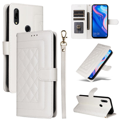 Huawei P Smart Z Diamond Lattice Leather Flip Phone Case - Durable and Convenient Holder with Precision Cutouts