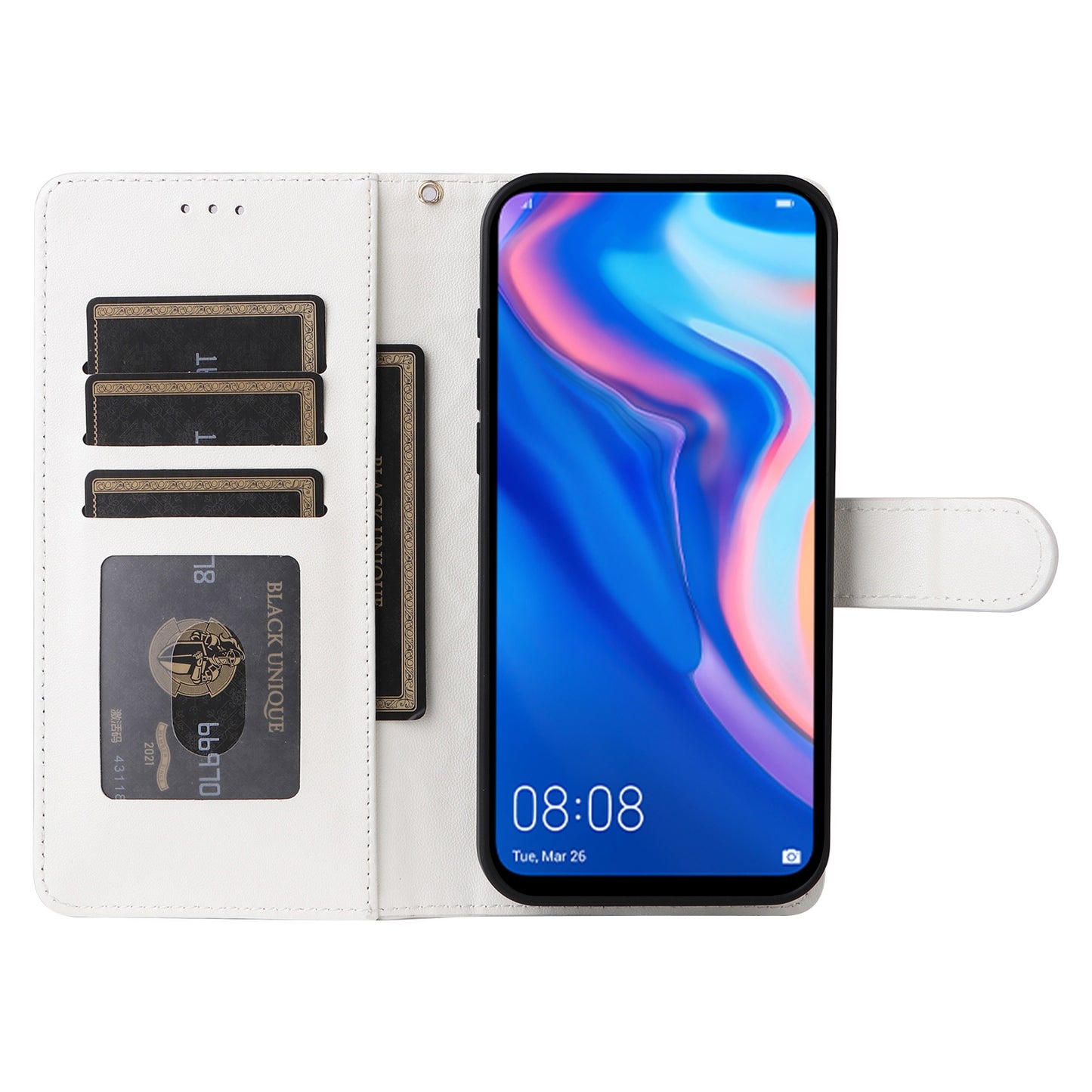 Huawei P Smart Z Diamond Lattice Leather Flip Phone Case - Durable and Convenient Holder with Precision Cutouts