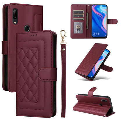 Huawei P Smart Z Diamond Lattice Leather Flip Phone Case - Durable and Convenient Holder with Precision Cutouts