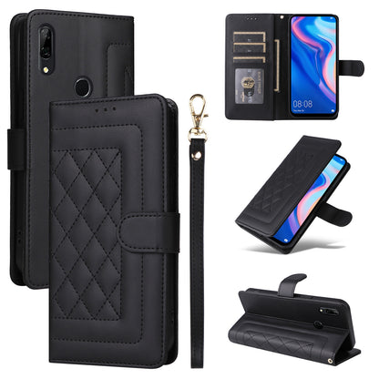 Huawei P Smart Z Diamond Lattice Leather Flip Phone Case - Durable and Convenient Holder with Precision Cutouts