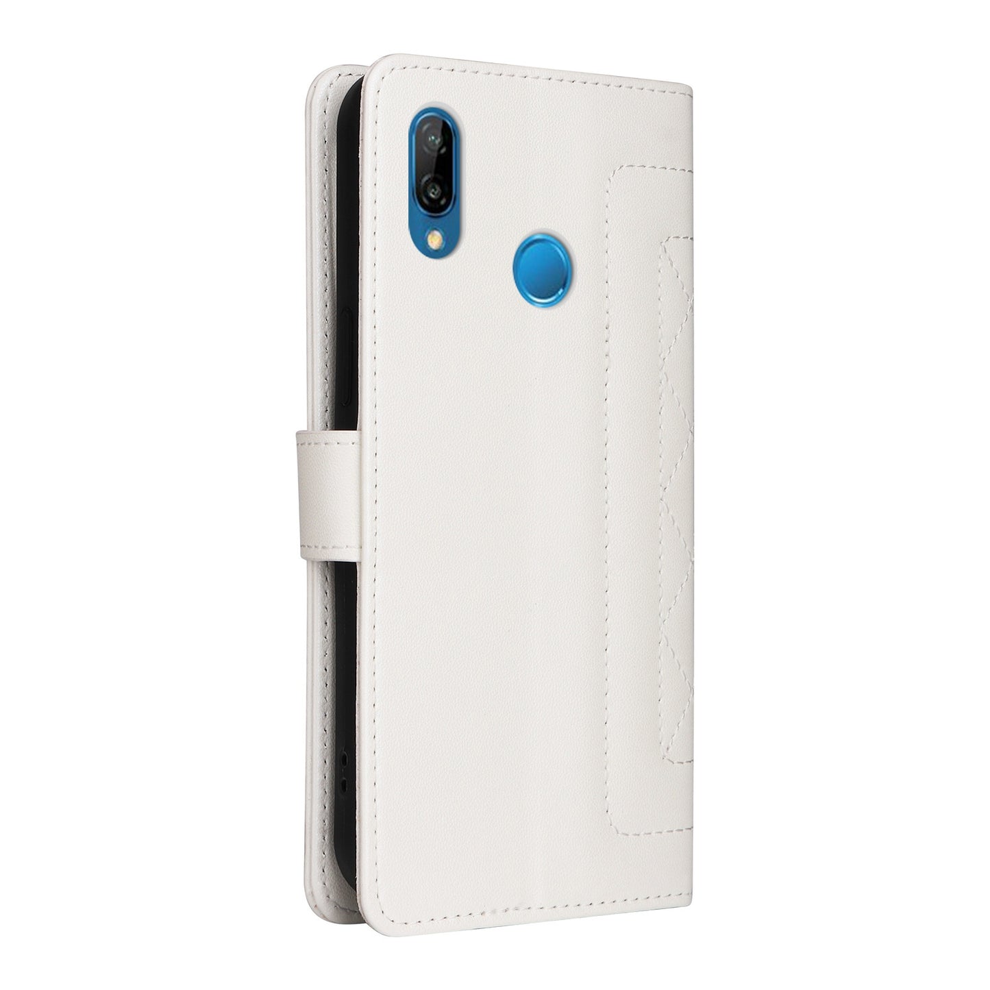 Huawei P20 Lite Diamond Lattice Leather Flip Phone Case - Durable and Convenient Holder with Precision Cutouts