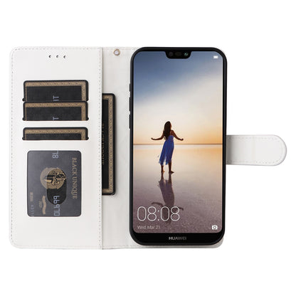 Huawei P20 Lite Diamond Lattice Leather Flip Phone Case - Durable and Convenient Holder with Precision Cutouts