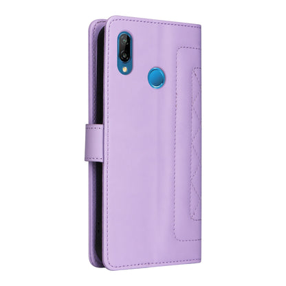 Huawei P20 Lite Diamond Lattice Leather Flip Phone Case - Durable and Convenient Holder with Precision Cutouts