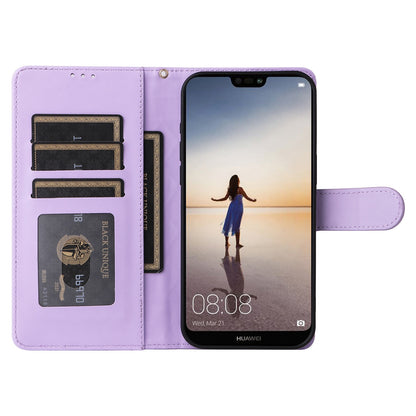Huawei P20 Lite Diamond Lattice Leather Flip Phone Case - Durable and Convenient Holder with Precision Cutouts