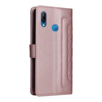 Huawei P20 Lite Diamond Lattice Leather Flip Phone Case - Durable and Convenient Holder with Precision Cutouts