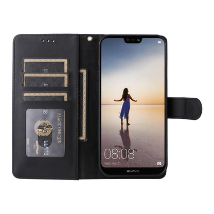 Huawei P20 Lite Diamond Lattice Leather Flip Phone Case - Durable and Convenient Holder with Precision Cutouts