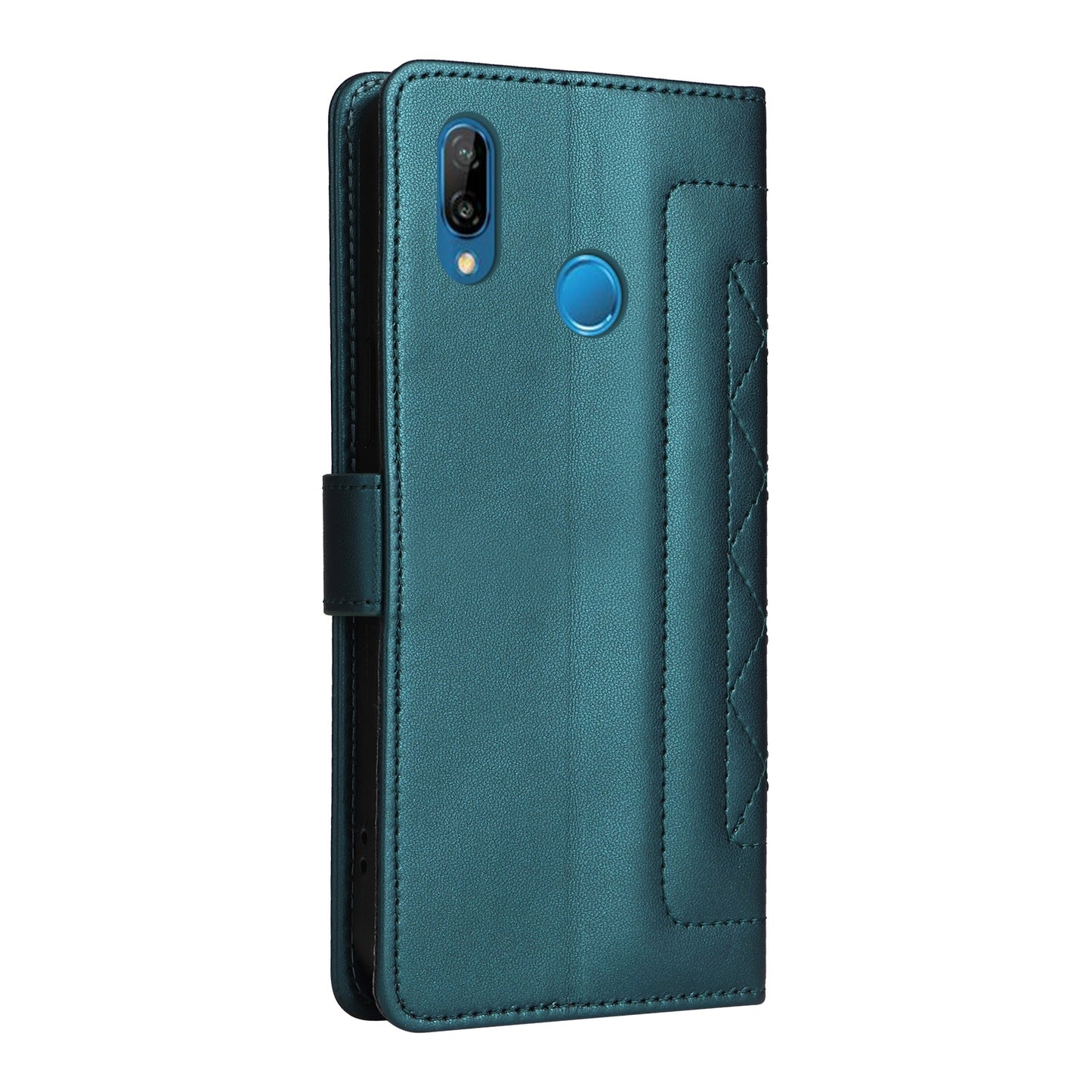 Huawei P20 Lite Diamond Lattice Leather Flip Phone Case - Durable and Convenient Holder with Precision Cutouts