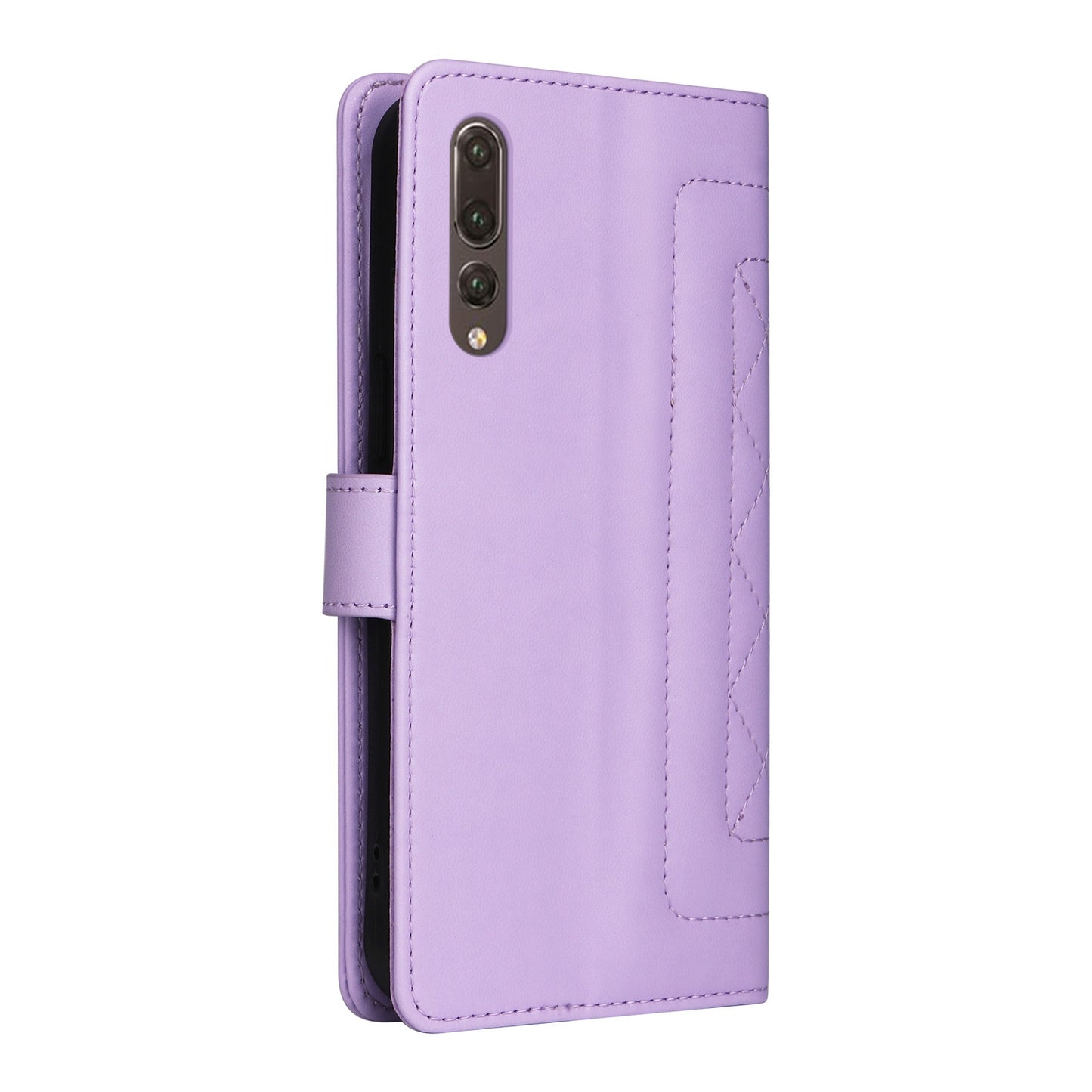 Huawei P20 Pro Diamond Lattice Leather Flip Phone Case - Durable and Convenient Holder with Precision Cutouts