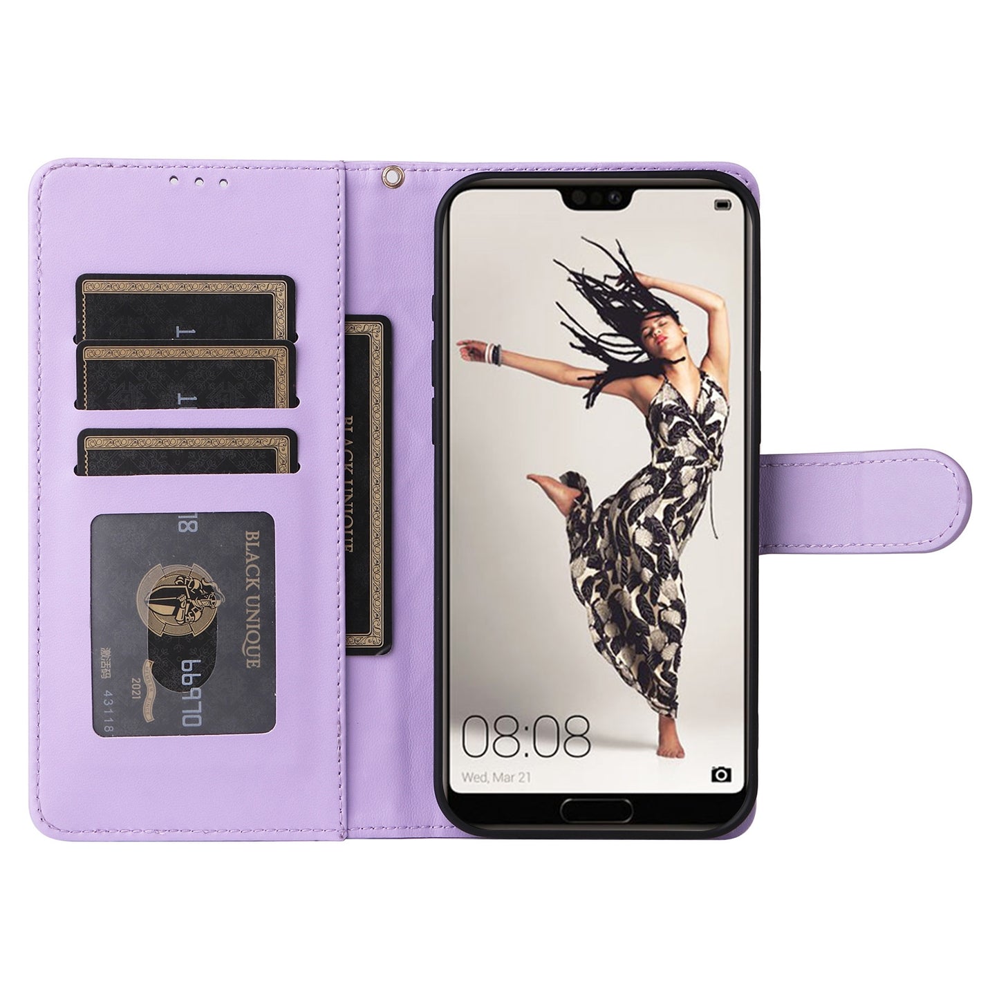 Huawei P20 Pro Diamond Lattice Leather Flip Phone Case - Durable and Convenient Holder with Precision Cutouts