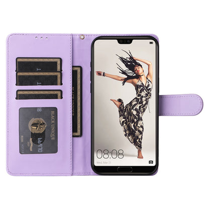 Huawei P20 Pro Diamond Lattice Leather Flip Phone Case - Durable and Convenient Holder with Precision Cutouts