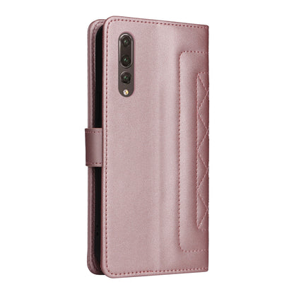 Huawei P20 Pro Diamond Lattice Leather Flip Phone Case - Durable and Convenient Holder with Precision Cutouts