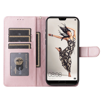 Huawei P20 Pro Diamond Lattice Leather Flip Phone Case - Durable and Convenient Holder with Precision Cutouts