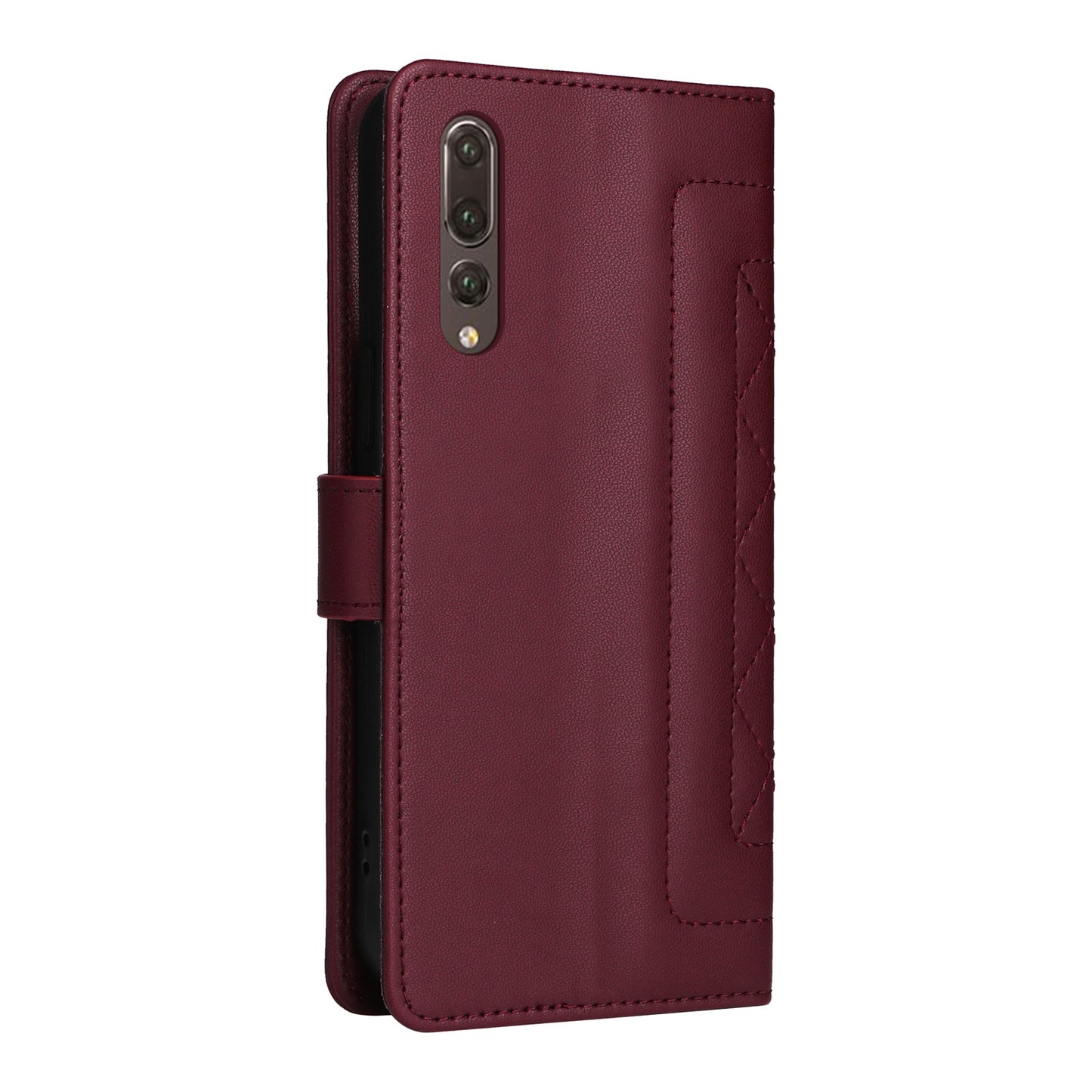 Huawei P20 Pro Diamond Lattice Leather Flip Phone Case - Durable and Convenient Holder with Precision Cutouts
