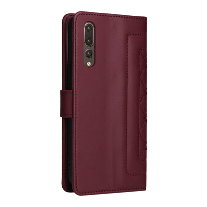 Huawei P20 Pro Diamond Lattice Leather Flip Phone Case - Durable and Convenient Holder with Precision Cutouts