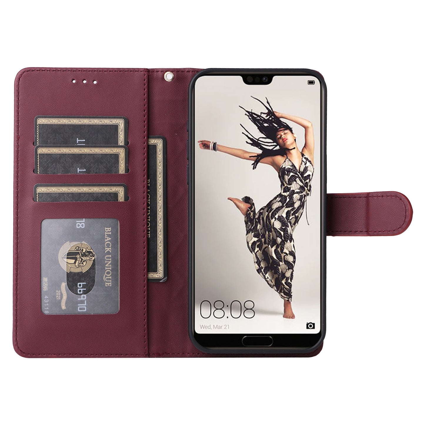 Huawei P20 Pro Diamond Lattice Leather Flip Phone Case - Durable and Convenient Holder with Precision Cutouts