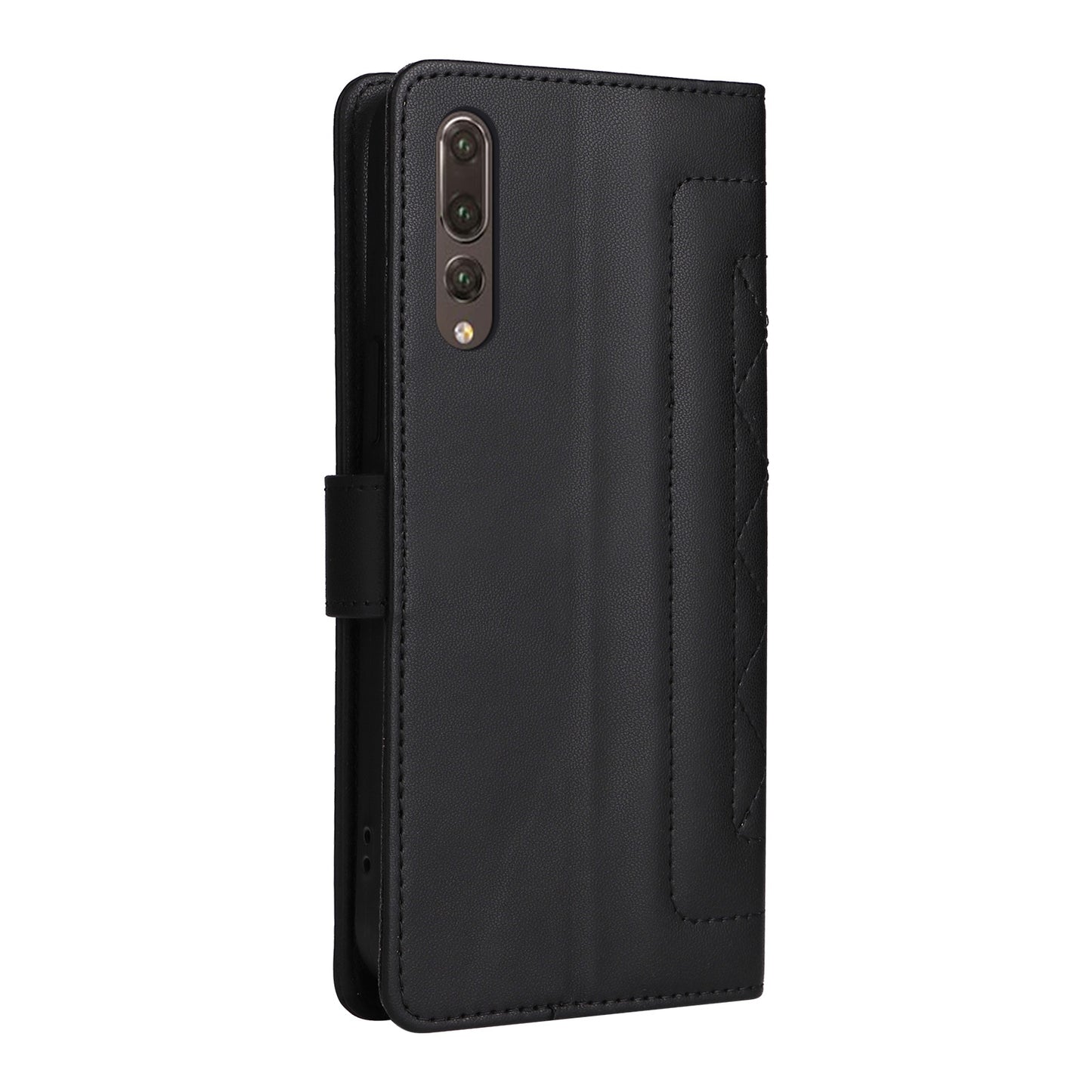 Huawei P20 Pro Diamond Lattice Leather Flip Phone Case - Durable and Convenient Holder with Precision Cutouts