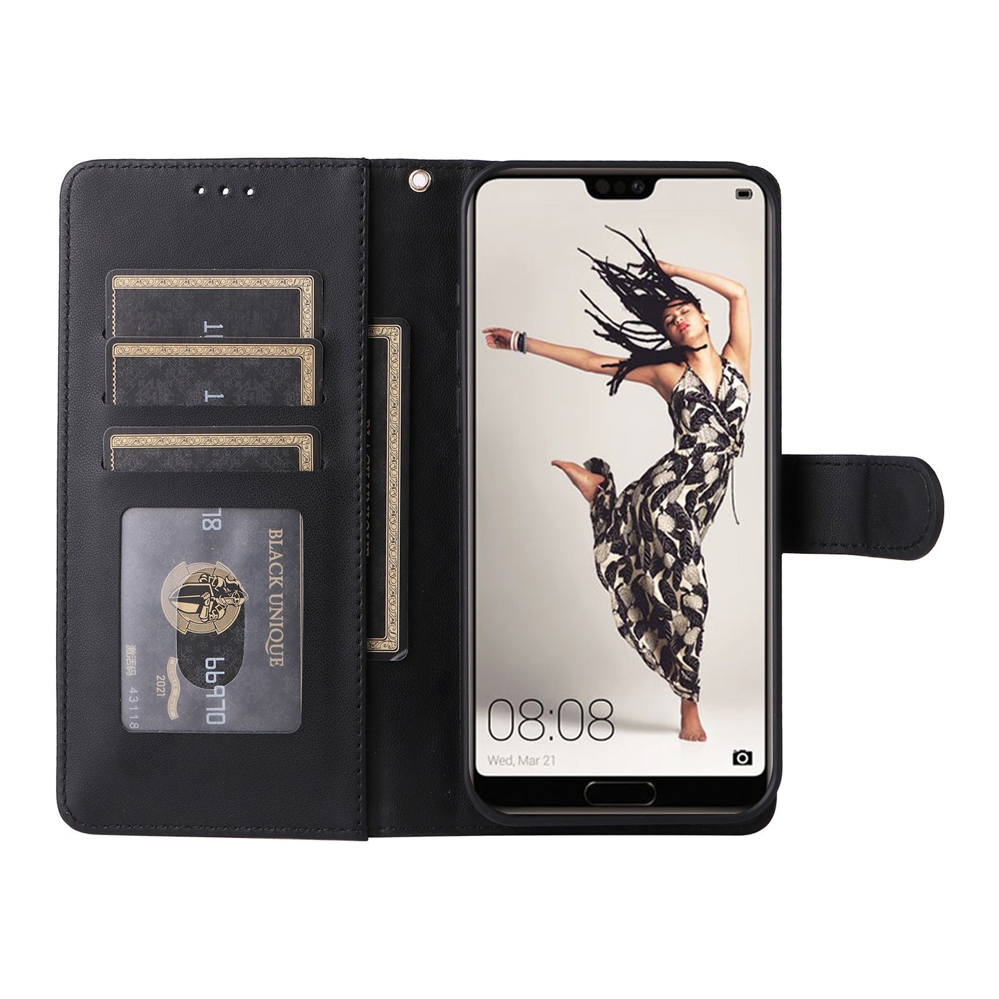 Huawei P20 Pro Diamond Lattice Leather Flip Phone Case - Durable and Convenient Holder with Precision Cutouts