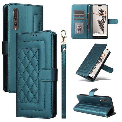 Huawei P20 Pro Diamond Lattice Leather Flip Phone Case - Durable and Convenient Holder with Precision Cutouts