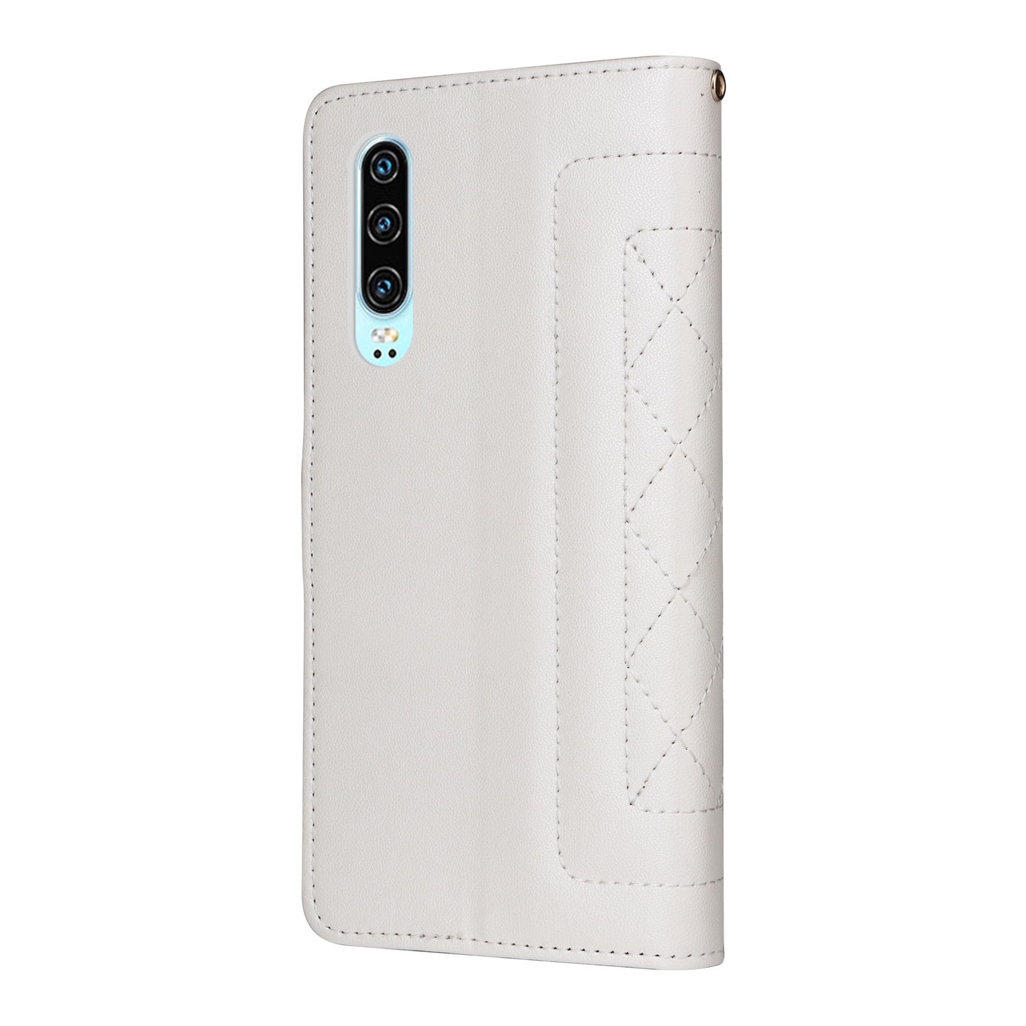 Huawei P30 Diamond Lattice Leather Flip Phone Case - Durable and Convenient Holder with Precision Cutouts