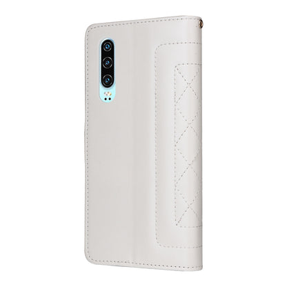 Huawei P30 Diamond Lattice Leather Flip Phone Case - Durable and Convenient Holder with Precision Cutouts