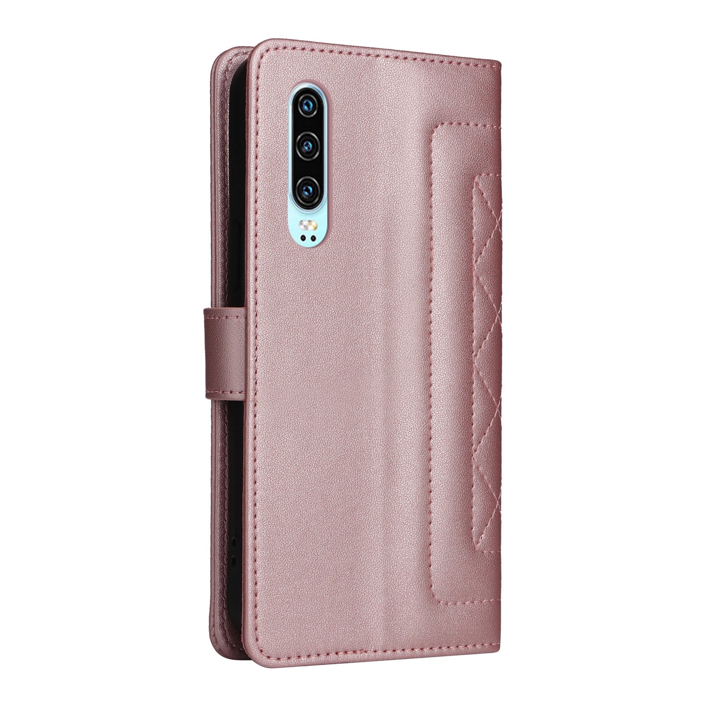 Huawei P30 Diamond Lattice Leather Flip Phone Case - Durable and Convenient Holder with Precision Cutouts