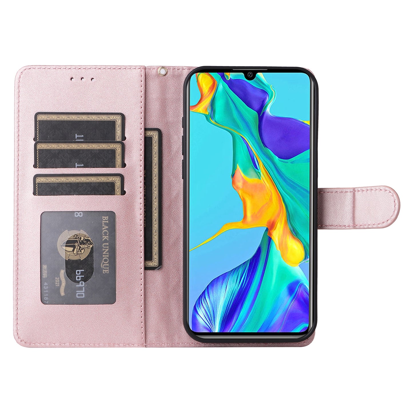 Huawei P30 Diamond Lattice Leather Flip Phone Case - Durable and Convenient Holder with Precision Cutouts