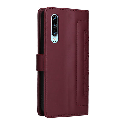 Huawei P30 Diamond Lattice Leather Flip Phone Case - Durable and Convenient Holder with Precision Cutouts