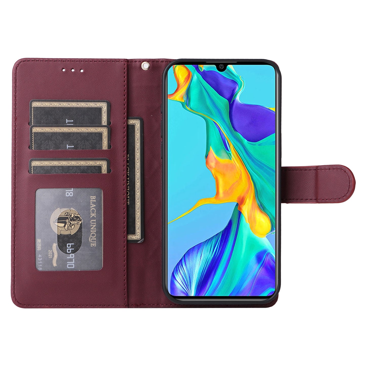 Huawei P30 Diamond Lattice Leather Flip Phone Case - Durable and Convenient Holder with Precision Cutouts
